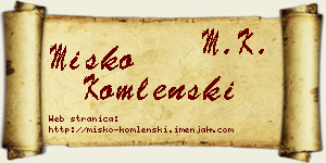 Miško Komlenski vizit kartica